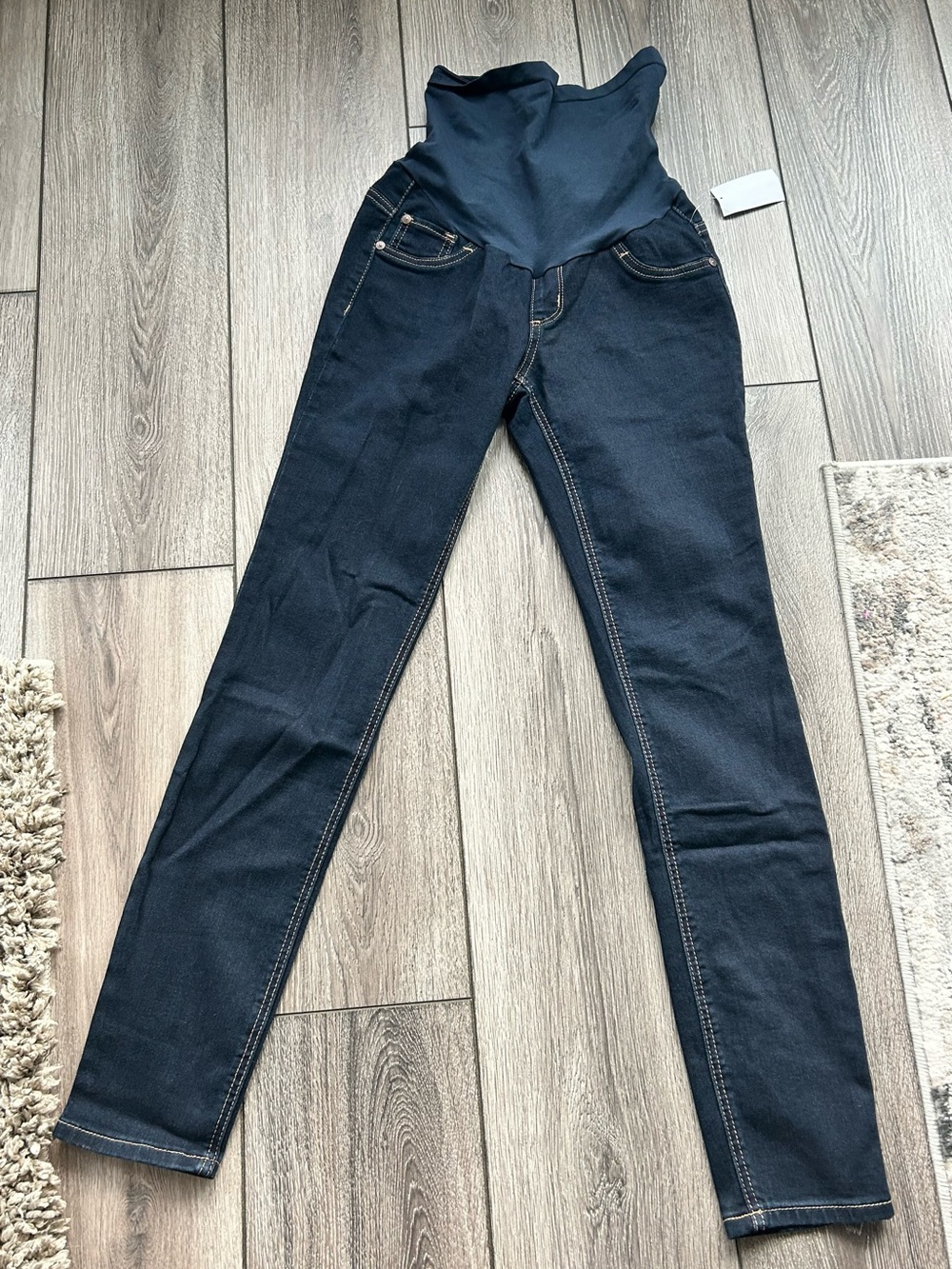 Indigo Blue Women's Skinny Maternity Jeans - Dark Blue